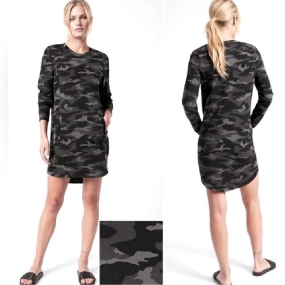 ATHLETA Dress Size Small Balance Camo Soft‎ Long Sleeve Athleisure Lounge